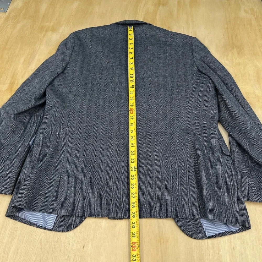 Banana‎ Republic Soft Knit Blazer Sport Coat Mens 44R Slim Fit Herringbone Gray